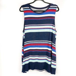 CROFT & BARROW Blue Striped Women's Tank Top XXL
